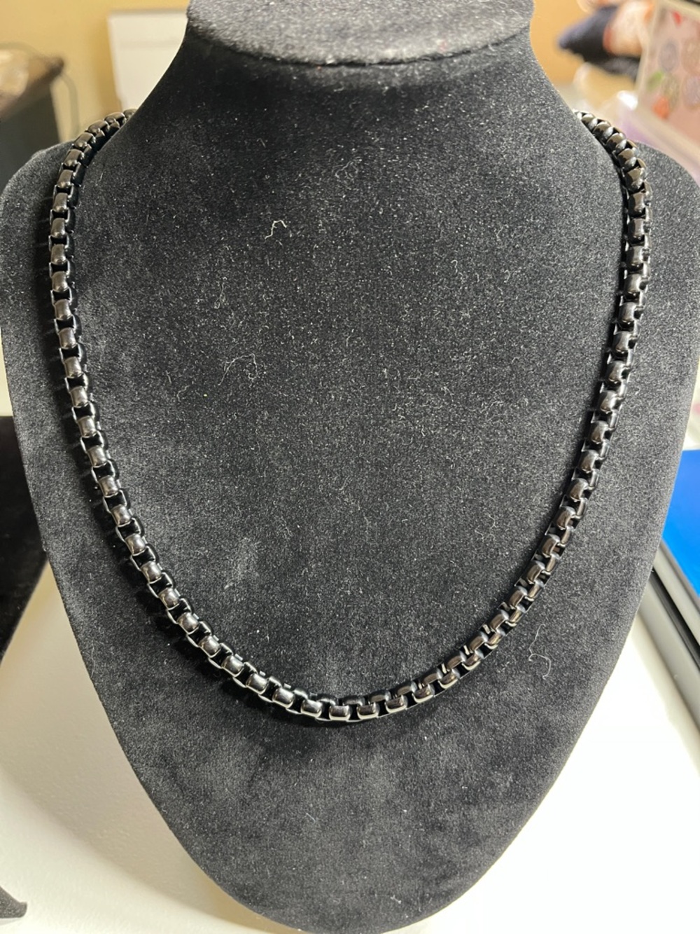22”, Men's Black Stainless Steel Esquire Chain Necklace